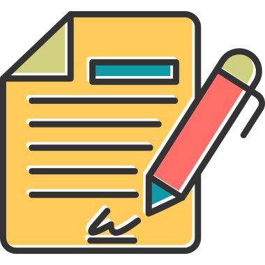 Contract icon, vector illustration simple design