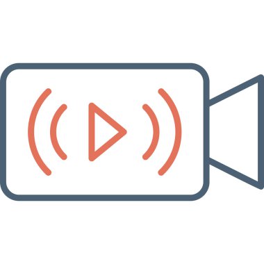 Canlı yayın modern simgesi, vektör illüstrasyonu