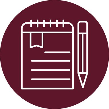 Not defteri simgesi, modern tasarım illüstrasyonu