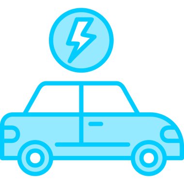 Electric Car modern simgesi, vektör illüstrasyonu