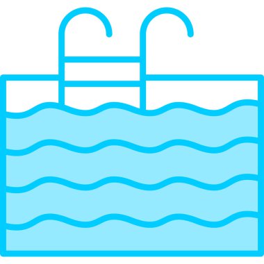 Yaz yüzme havuzunda su. Web simgesi illüstrasyonu