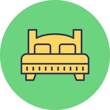 yatak modern simge vektör illüstrasyonu