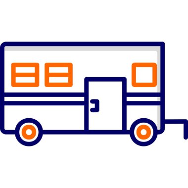 Kamp aracı simgesi, modern tasarım illüstrasyonu