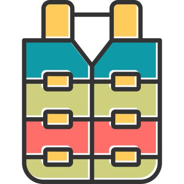 Can yeleği illüstrasyonu, basit web simgesi