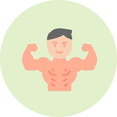 bodybuilder icon. simple web illustration