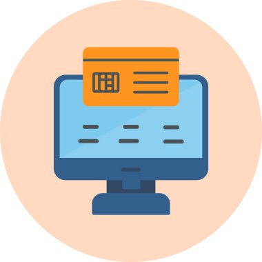 Çevrimiçi ödeme. Basit web illüstrasyonu