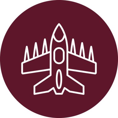 Savaş jeti. Web simgesi vektör illüstrasyonu