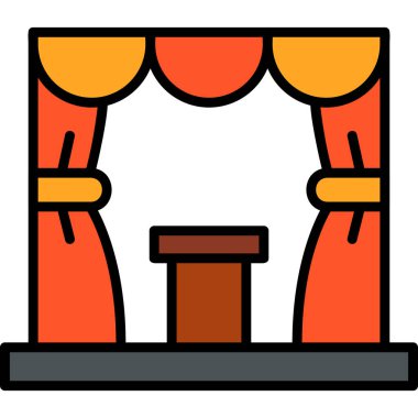 Sahne modern ikon vektör illüstrasyonu