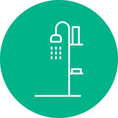 duş, web basit simge illüstrasyonu