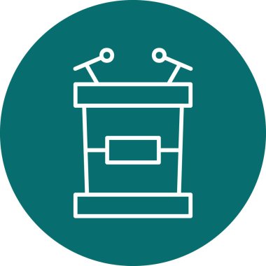 Podyum. Web simgesi basit bir illüstrasyon. Tribün simgesi