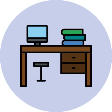 modern masa simgesi, web basit illüstrasyon