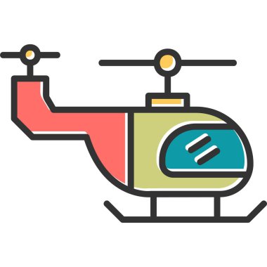 Helikopter. Web simgesi basit illüstrasyon