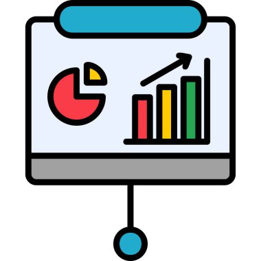 iş sunumu düz vektör simgesi