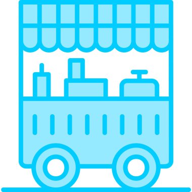 Yemek arabası. Web simgesi basit illüstrasyon