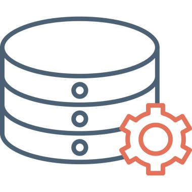 veritabanı. Web simgesi vektör illüstrasyonu