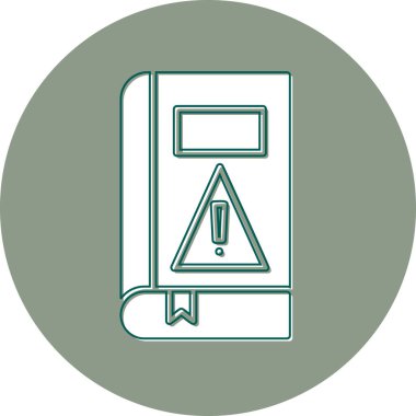 Kitap uyarı simgesi, modern tasarım illüstrasyonu