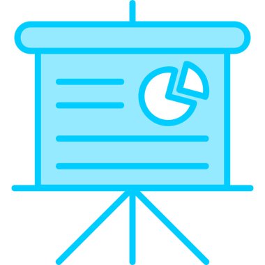 presentation with pie chart. web icon simple design 
