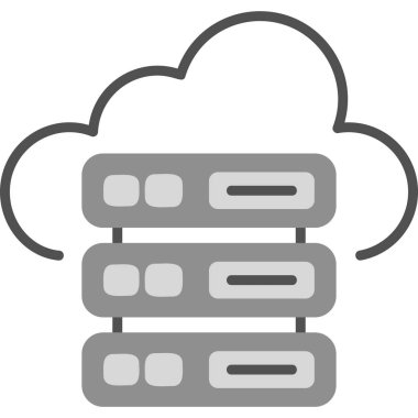 vector cloud storage technology icon illustration