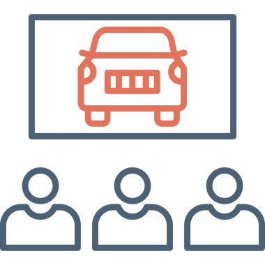 Bir grup insanla birlikte iş arabasının simgesi