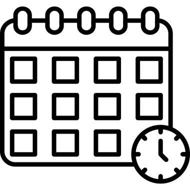 Son teslim tarihi düz vektör illüstrasyon simgesi