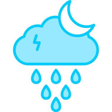 Night Rain modern vector icon illustration