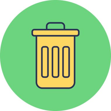 Çöp kutusu. Basit illüstrasyon