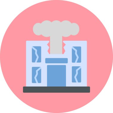 Savaş yıkımı modern simge, vektör illüstrasyonu