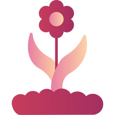 simple illustration of flower growing in soil 