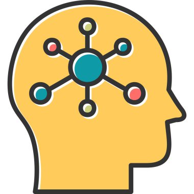 Psikoloji modern simge, vektör illüstrasyonu