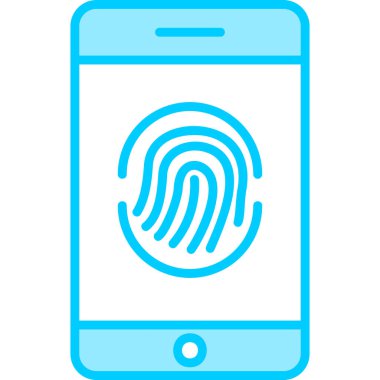 Mobil ekranda parmak izi, akıllı telefon aygıtının dijital illüstrasyonu 