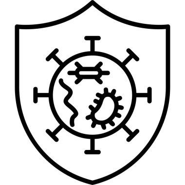 Koruma çizgisi simgesi, vektör illüstrasyonu