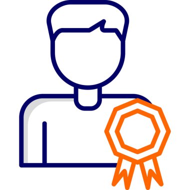 En iyi çalışan erkek. Web simgesi basit illüstrasyon