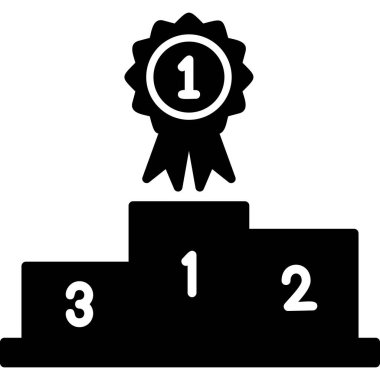 Kazandım. Web simgesi vektör illüstrasyonu