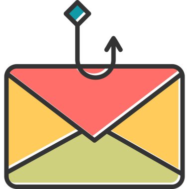 Phishing modern simgesi, vektör illüstrasyonu 