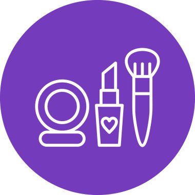 Makyaj simgesi, modern tasarım illüstrasyonu