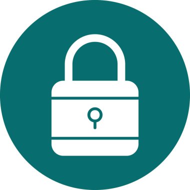 Asma kilit. Web simgesi vektör illüstrasyonu 