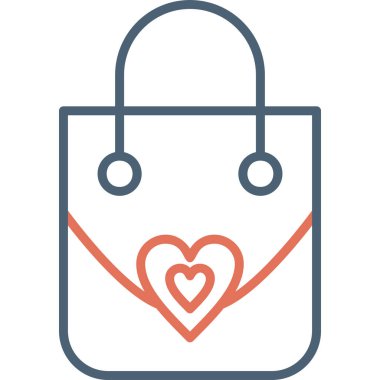 Bir alışveriş poşeti simgesinin vektör çizimi 