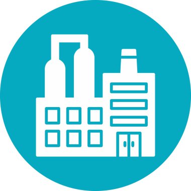 Fabrika modern simgesi, vektör illüstrasyonu