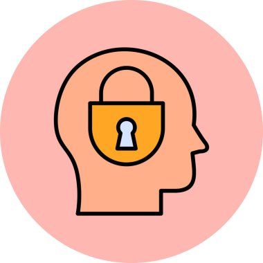 Güvenlik kilidi web simgesi basit illüstrasyon 