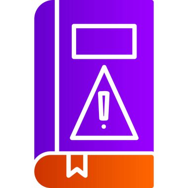 Kitap uyarı simgesi, modern tasarım illüstrasyonu