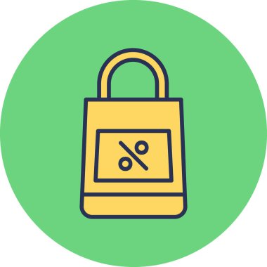 Bir alışveriş poşeti simgesinin vektör çizimi 