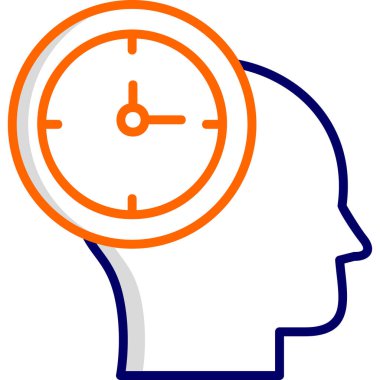 Saat zamanı insan kafası, akıllı telefon aygıtının dijital çizimi 