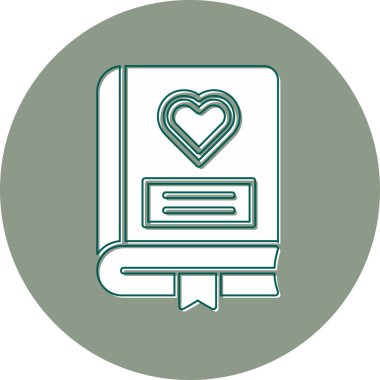 Romantizm kitabı ikonu, modern tasarım illüstrasyonu