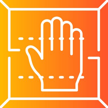 Bir kova ikonunu tutan bir el. vektör illüstrasyonu