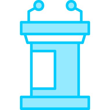 Podyum. Web simgesi basit bir illüstrasyon. Tribün simgesi