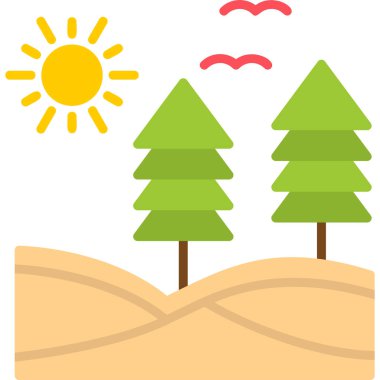 Orman Ağı ikon vektör illüstrasyonundaki ağaçlar