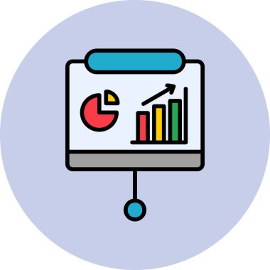 iş sunumu düz vektör simgesi