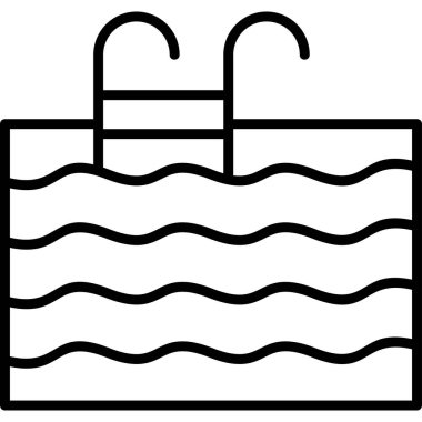 Yaz yüzme havuzunda su. Web simgesi illüstrasyonu