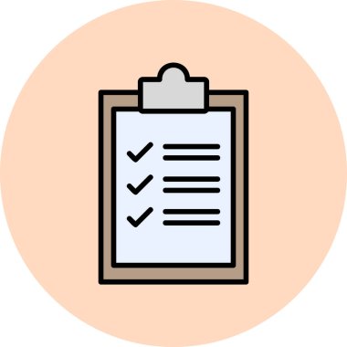 Kontrol listesi simgesi vektör illüstrasyonu