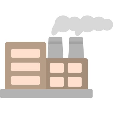 Nükleer santral simgesi, vektör illüstrasyonu basit tasarım